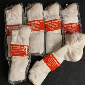 All white Soccer Socks 3-7 C21